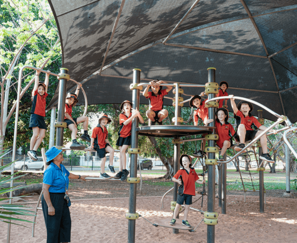 Children playing on the playground