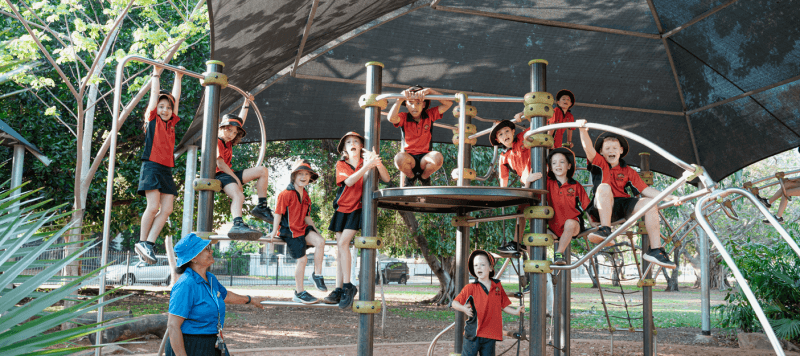 Children playing on the playground